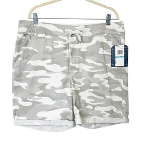 NEW Democracy Ab Leisure High Rise Camo Shorts Women's Size 16 Pull On Waist